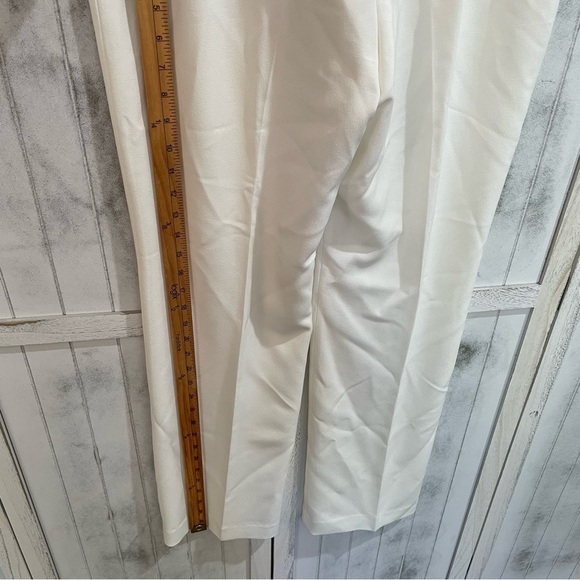 Kasper Classic fit crepe womens pants straight white 8 strech sits at waist work - Picture 5 of 12